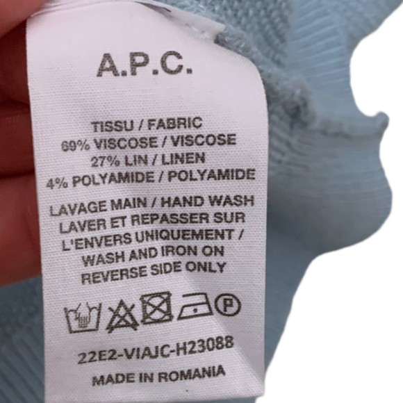 NWT A.P.C. Men's Christian Crewneck Pullover Sweater Blue Clair XL Long Sleeve - Picture 6 of 9